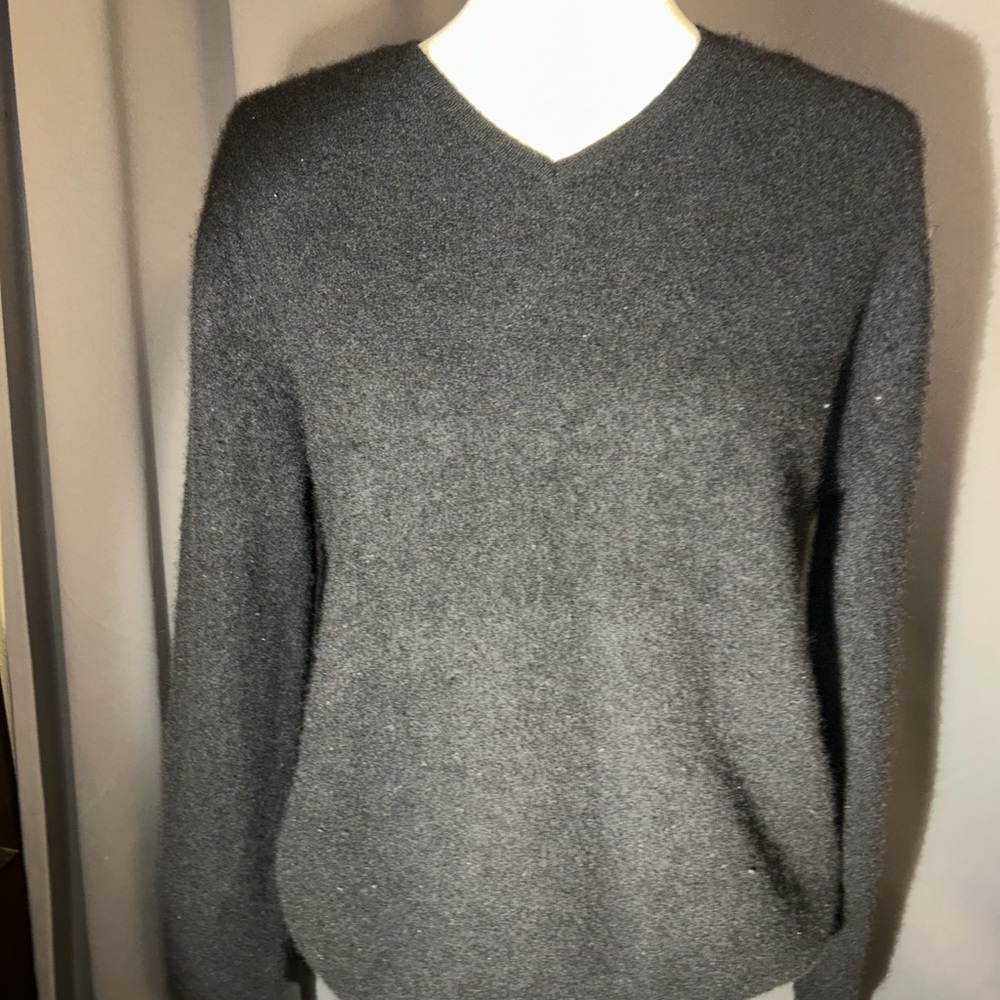 Marc Anthony Black XL V-Neck 100% Cashmere Sweater